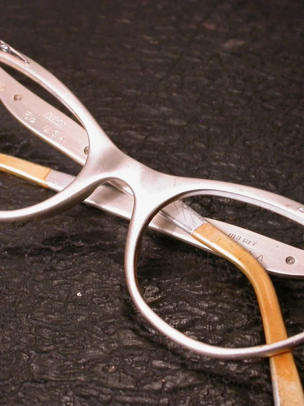 Vintage Liberty Fancy Aluminium Cat Eye Eyeglasses Frames Made In USA